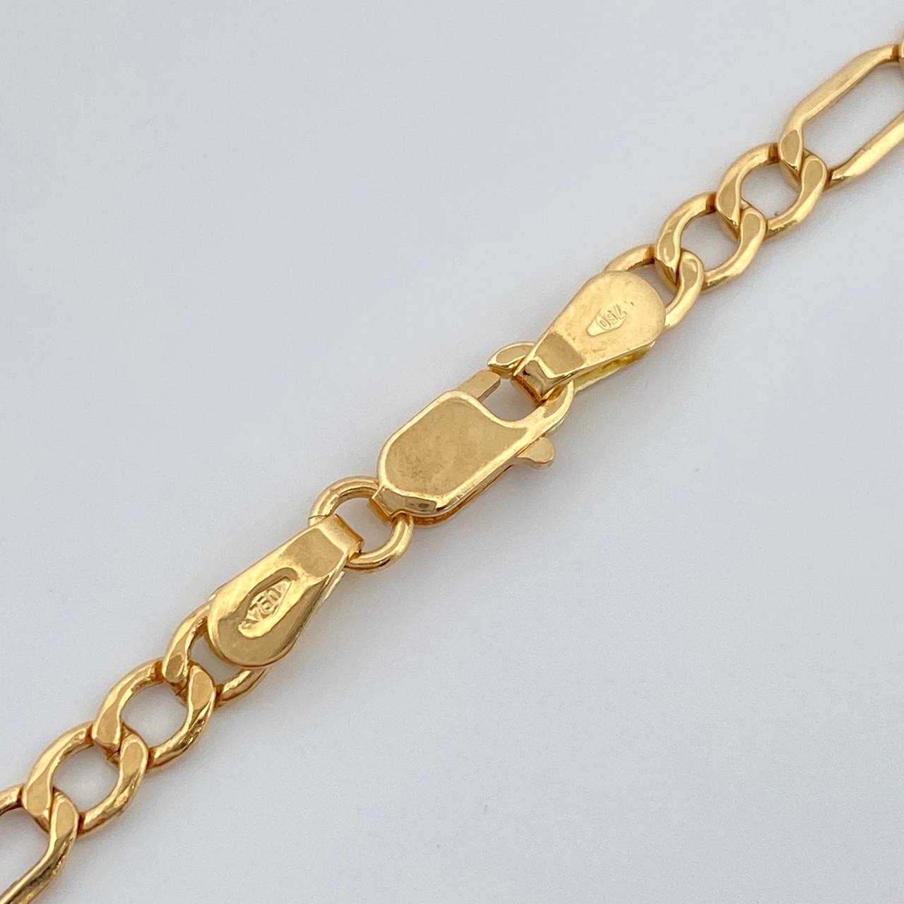 Cadena Figaro 5.3gr / 24 in / 3.75mm Oro Amarillo +1 18K %