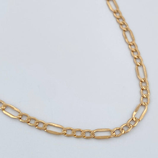 Cadena Figaro 1.7gr / 18 in / 2.7mm Oro Amarillo +1 18K %