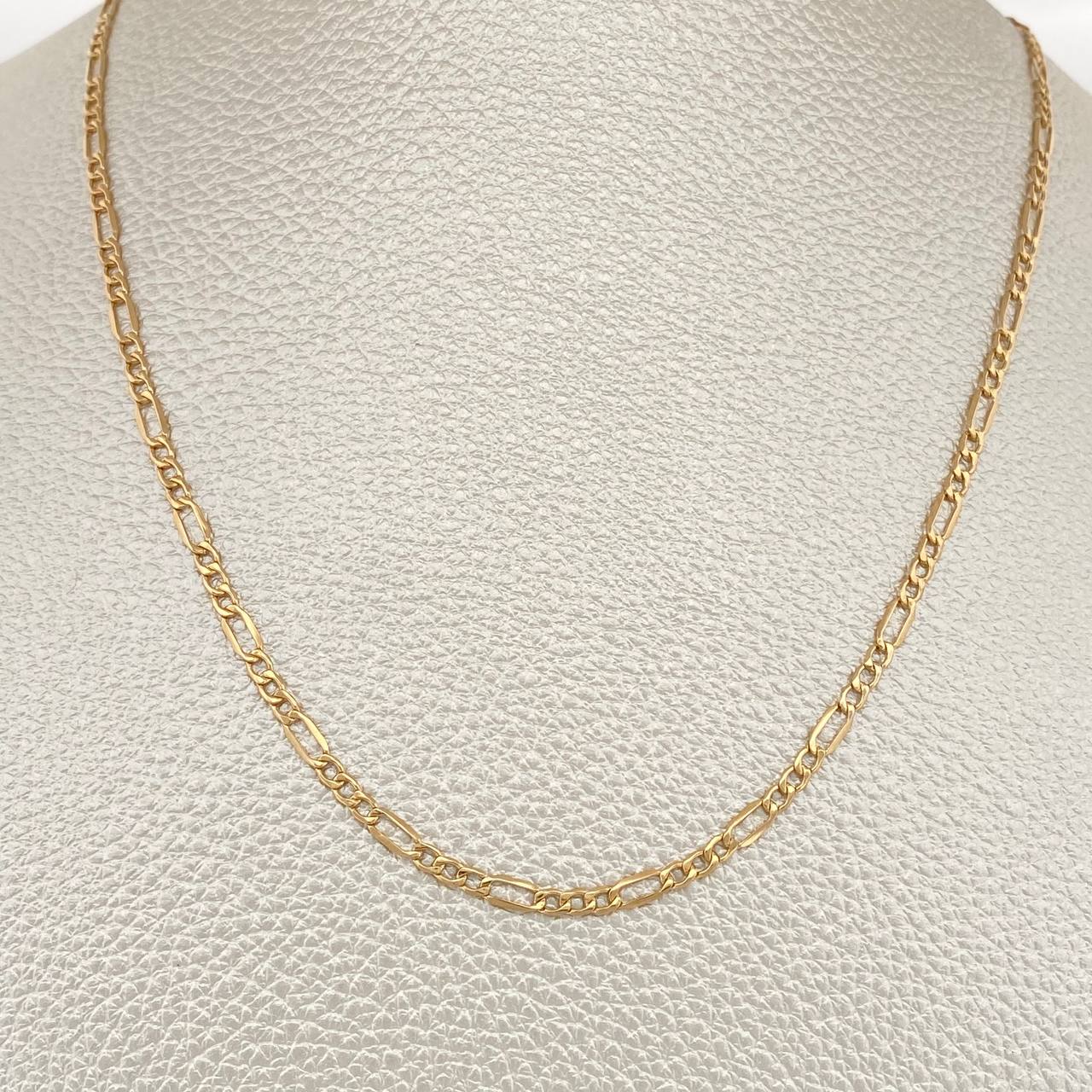 Cadena Figaro 1.7gr / 18 in / 2.7mm Oro Amarillo +1 18K %