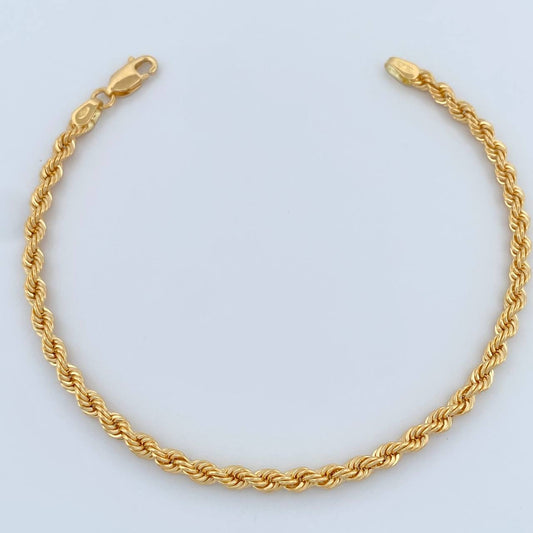 Pulso Lazo 3.1gr / 7 1/2 in / 3.15mm Oro Amarillo +3 18K %