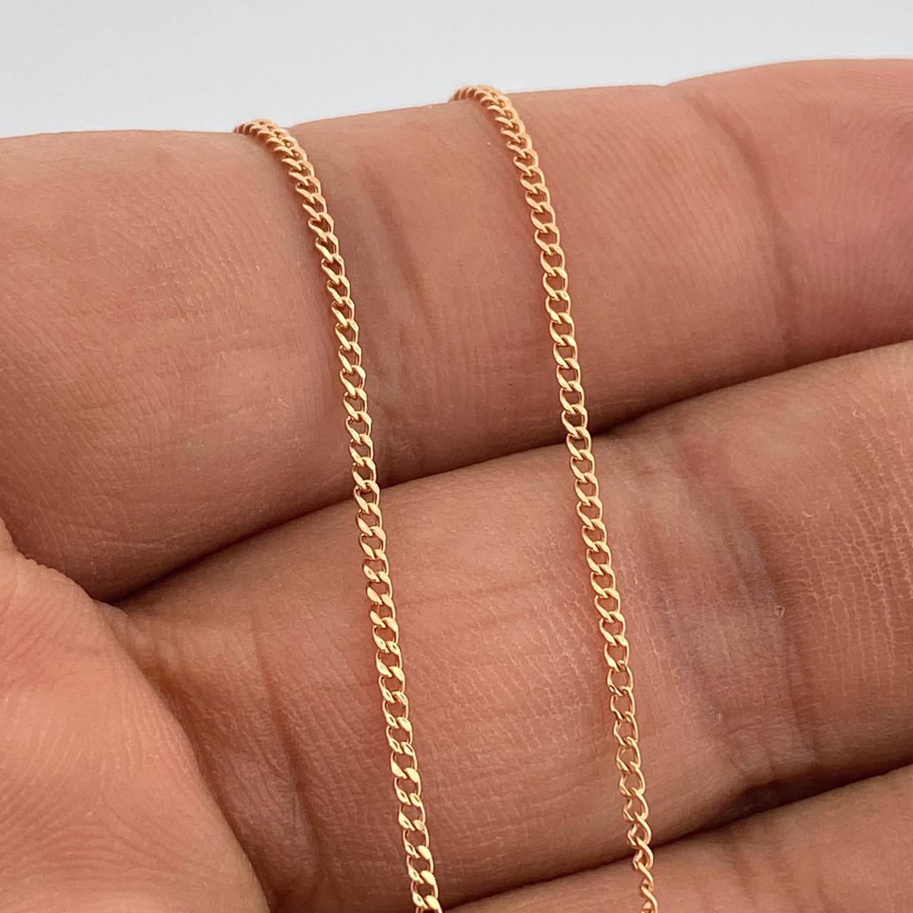 Cadena Mini Cubana 1.4gr / 23 1/2 in / 1.23mm Oro Rosa +1 18K %