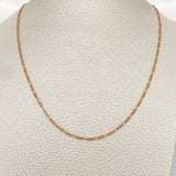 Cadena Figaro 1.4gr / 17 1/2 in / 1.45mm Oro Rosa +1 18K %