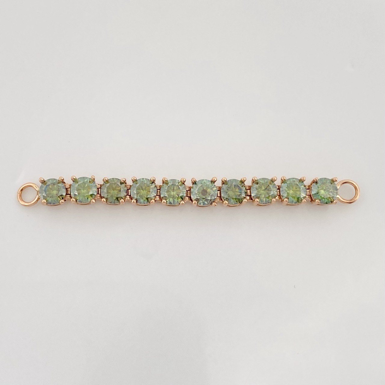 Herraje Tennis Moisanitas 3.3qts 3.35g / 2 in Oro Rosa 18K