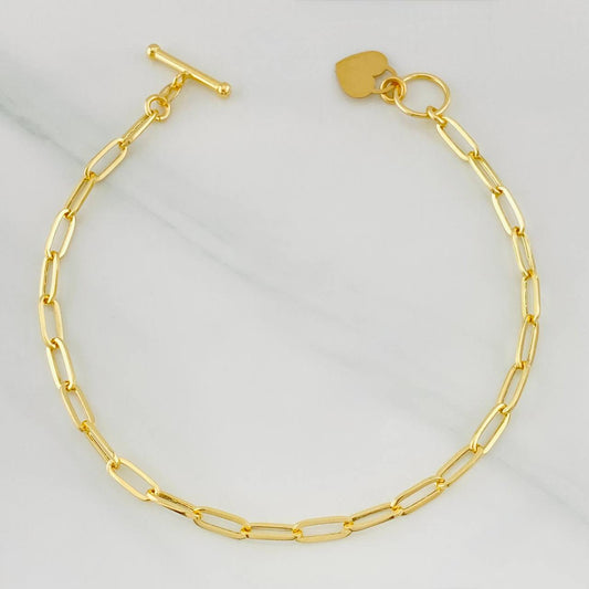 Paperclip Bracelet 2.45g / 8 1/4 in / 3.17mm Yellow Gold 18K