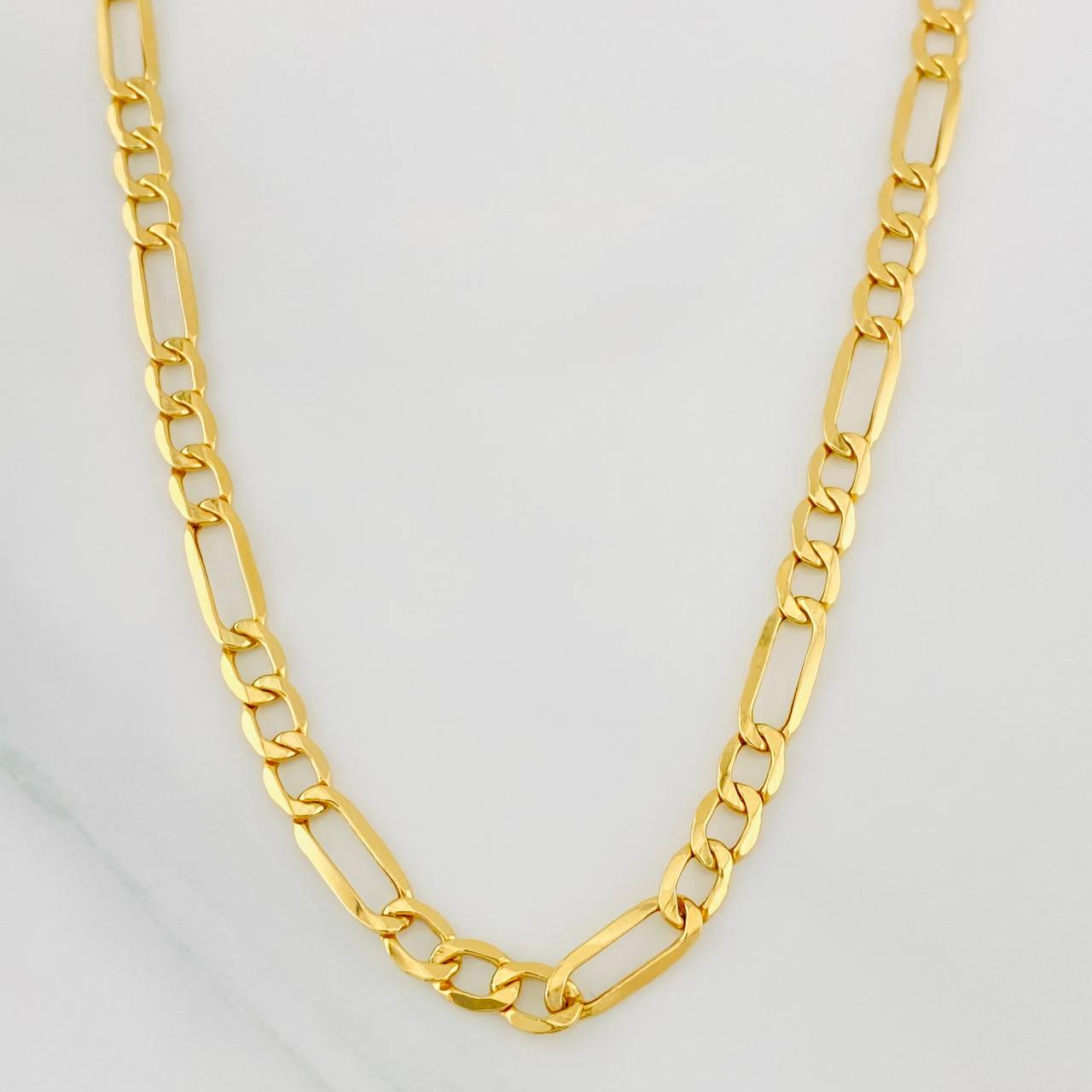 Cadena Figaro 7.7g / 24 in / 4.58mm Oro Amarillo 18K