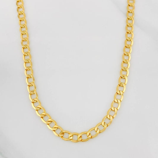 Cadena Cubana 10.7g / 22 in / 5.29mm Oro Amarillo 18K