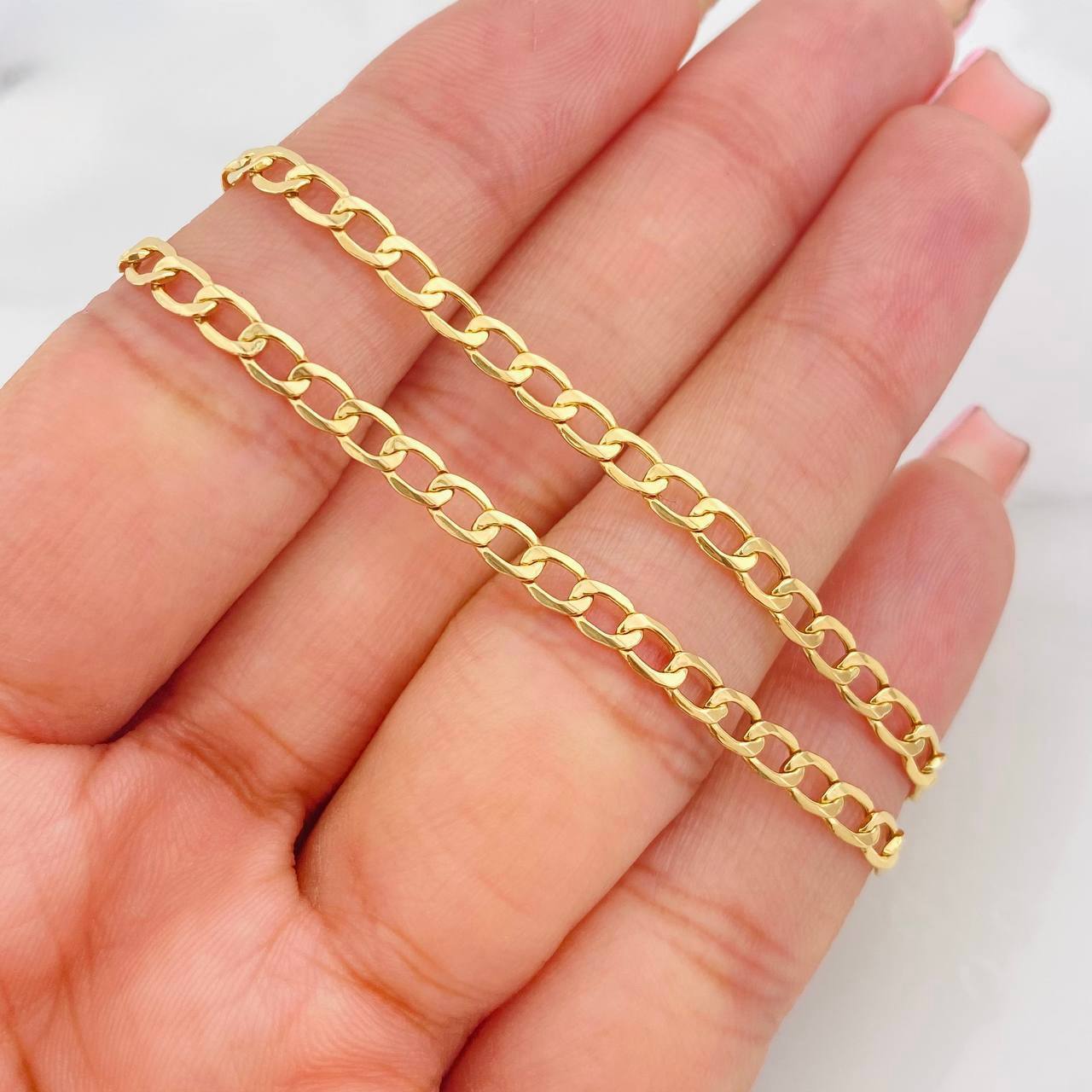 Cadena Cubana 4.8g / 18 in / 3.5mm Oro Amarillo 18K