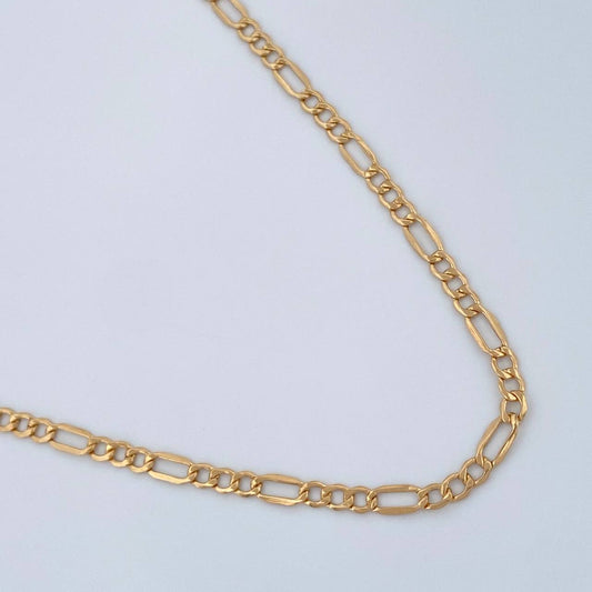 Cadena Figaro 1.7gr / 18 in / 2.66mm Oro Amarillo +1 18K &