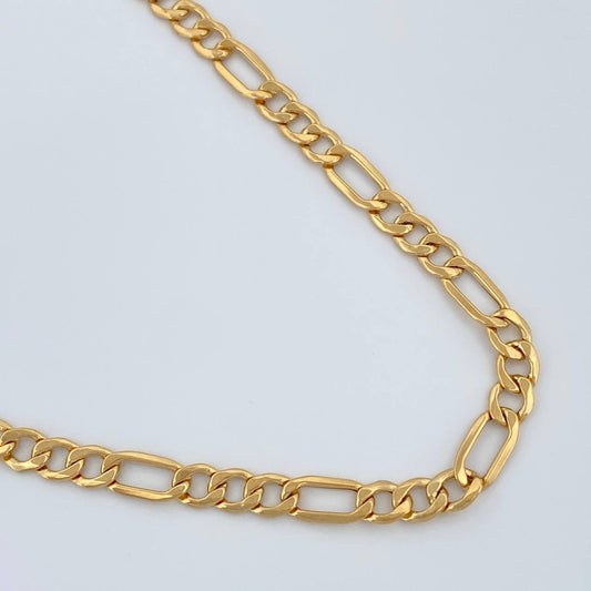 Cadena Figaro 9.1gr / 23 3/4 in / 4.25mm Oro Amarillo +1 18K &