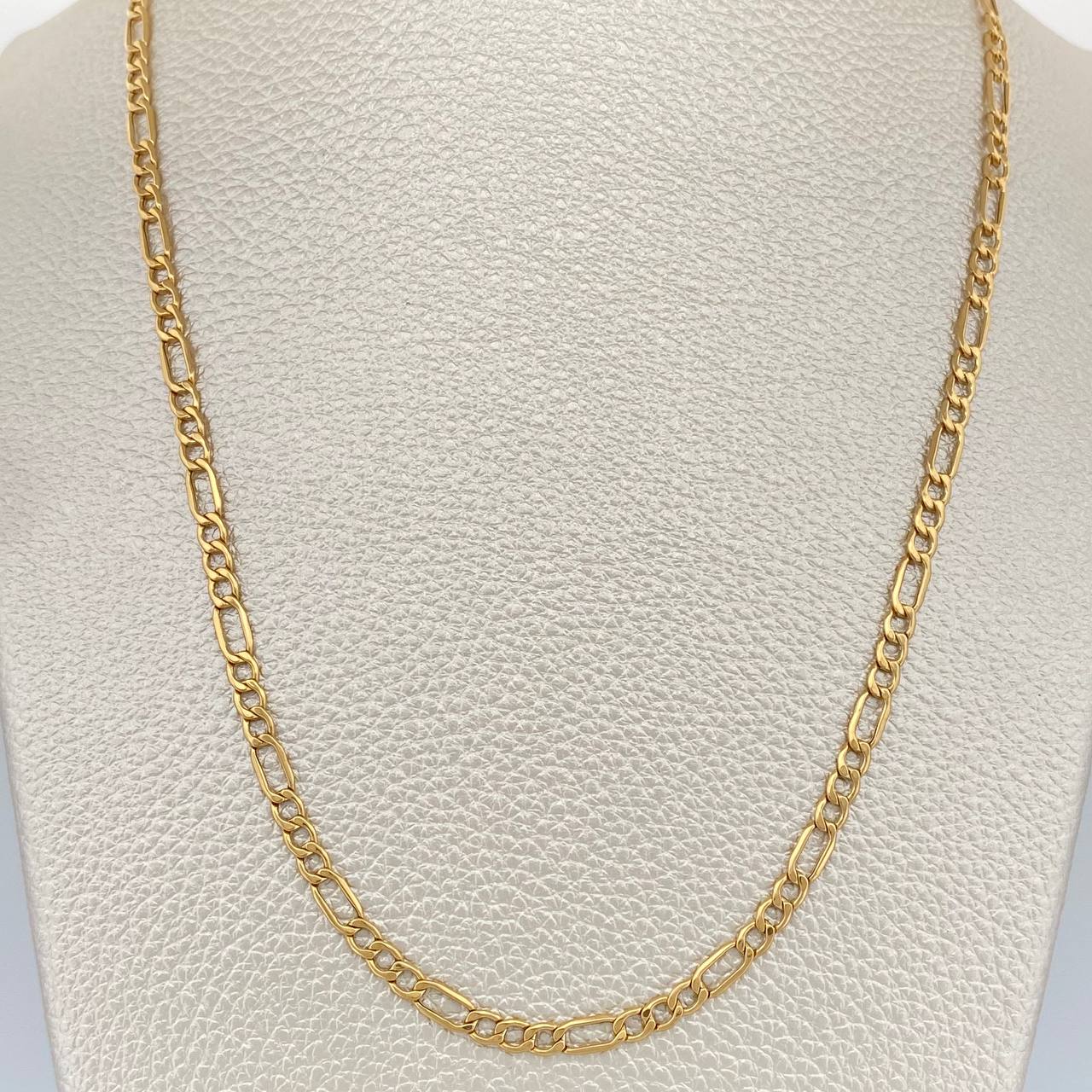 Cadena Figaro 5.5gr / 23 3/4 in / 3.38mm Oro Amarillo +1 18K &