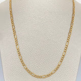 Cadena Figaro 5.5gr / 23 3/4 in / 3.38mm Oro Amarillo +1 18K &