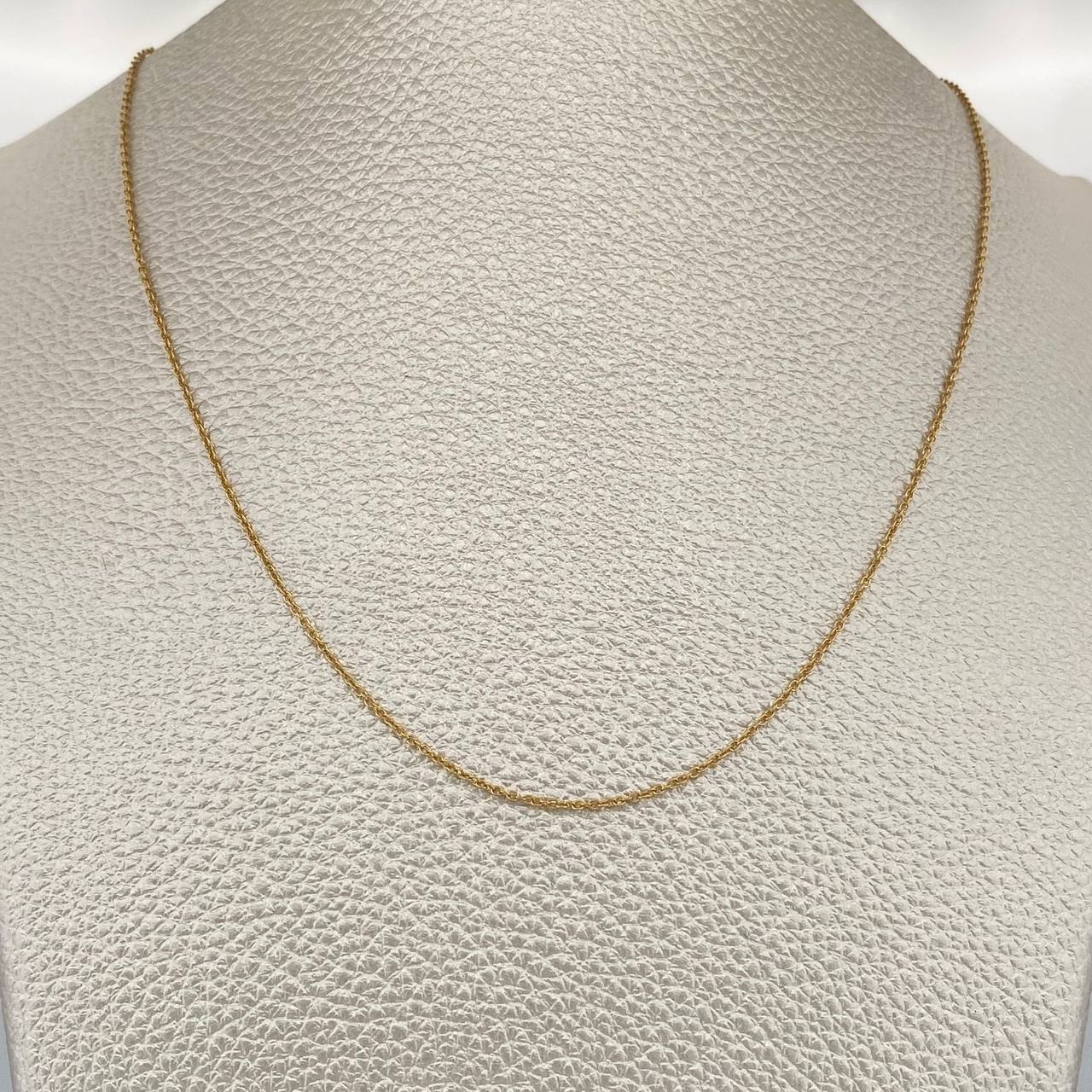 Cadena Aro Seguido 1.35gr / 18 in / 1mm Oro Amarillo +3 18K &