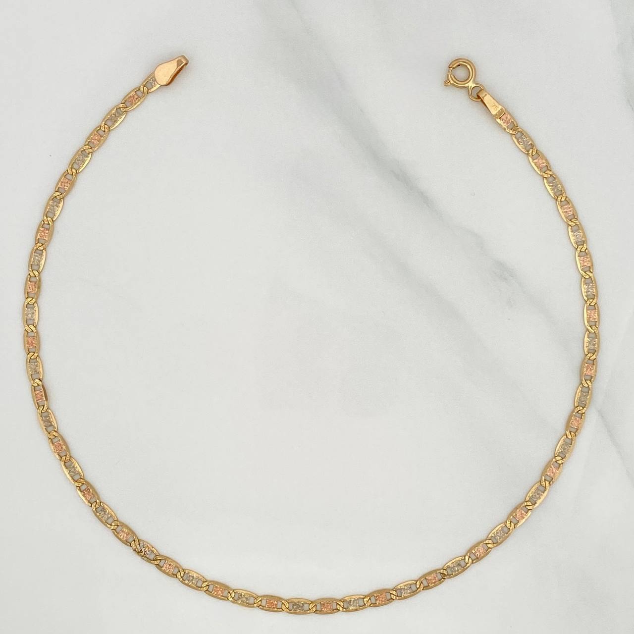 Tobillera Escalera Plana 3.1 g / 10 in / 1.6 mm Tres Oros 18K