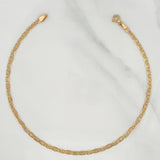 Tobillera Escalera Plana 3.1 g / 10 in / 1.6 mm Tres Oros 18K