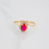 Halo Drop Ring 1.6 g / T6 1/2 Yellow Gold 18K