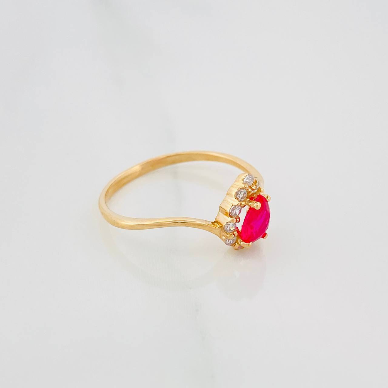 Halo Drop Ring 1.6 g / T6 1/2 Yellow Gold 18K