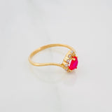 Halo Drop Ring 1.6 g / T6 1/2 Yellow Gold 18K