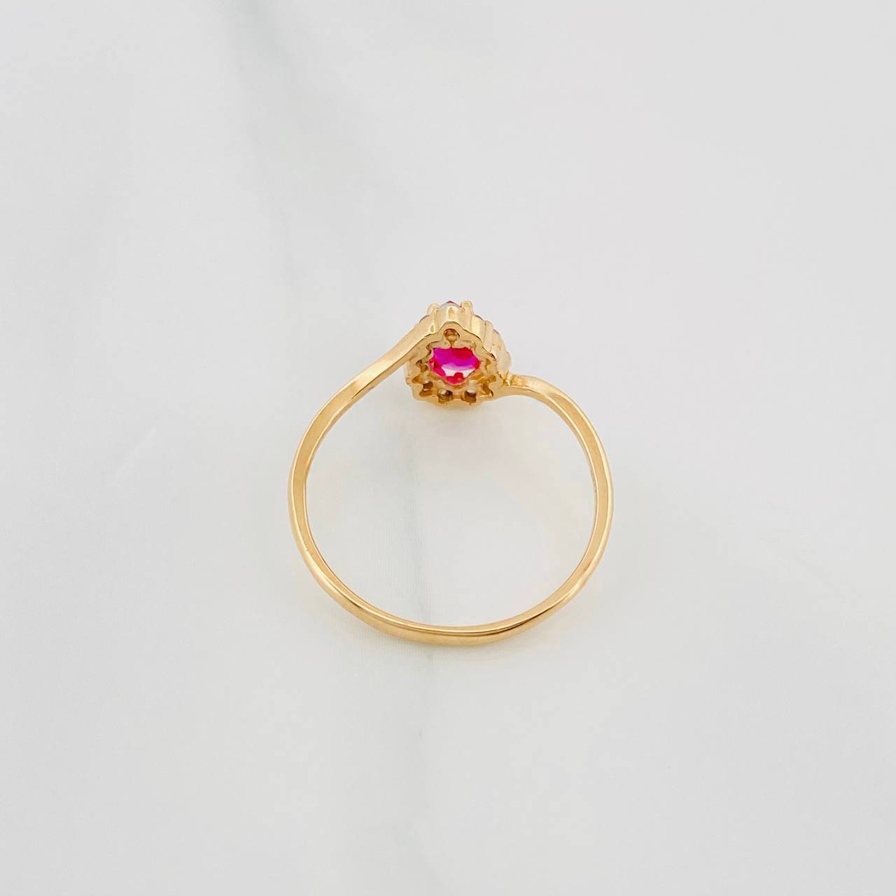 Halo Drop Ring 1.6 g / T6 1/2 Yellow Gold 18K