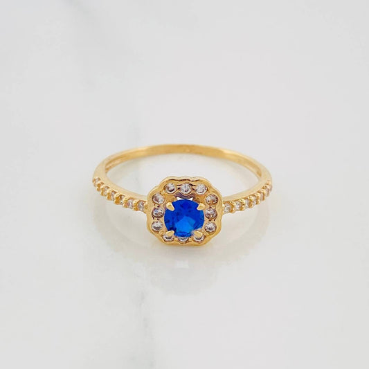 Anillo Halo Cicular 1.7 g / T7 1/2 Oro Amarillo 18K