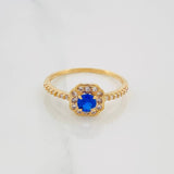 Circular Halo Ring 1.75 g / Size 6 3/4 Yellow Gold 18K