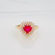 Dense Heart Ring 3.05 g / T6 Yellow Gold 18K