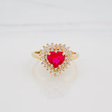 Dense Heart Ring 3.05 g / T6 Yellow Gold 18K