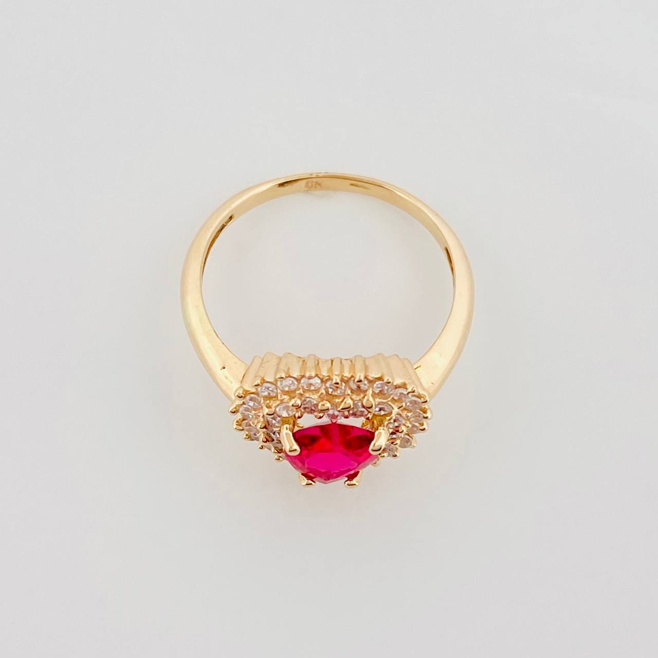 Dense Heart Ring 3.05 g / T6 Yellow Gold 18K