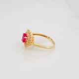 Dense Heart Ring 3.05 g / T6 Yellow Gold 18K