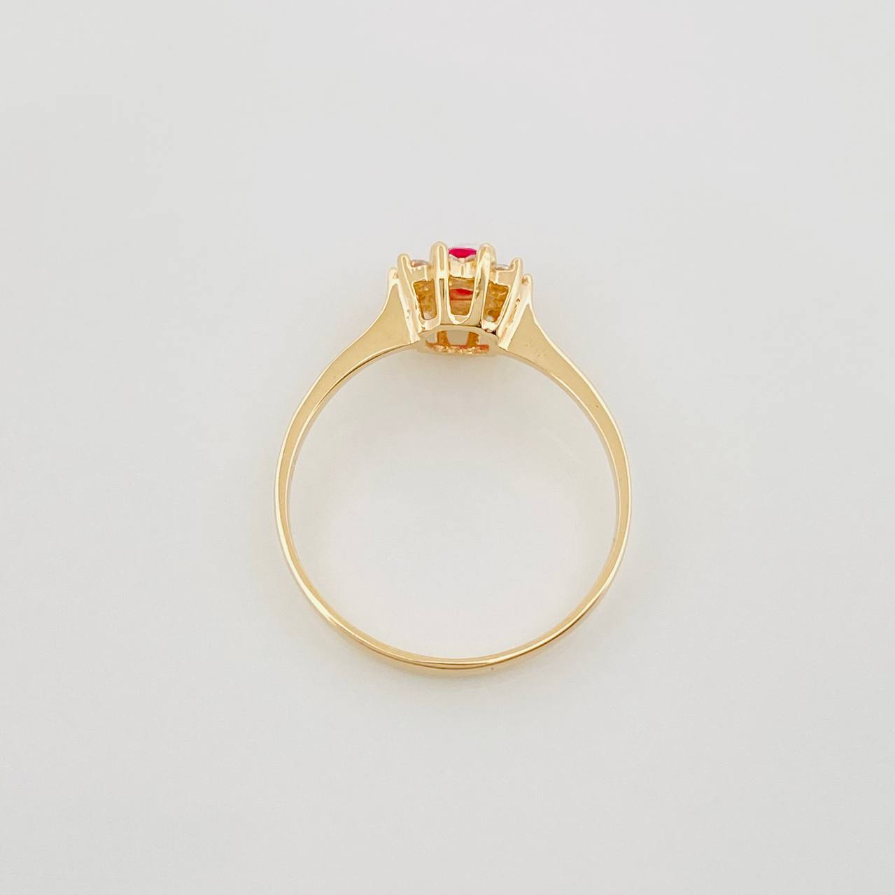 Anillo Solitario Flor 2 g / T7 1/4 Oro Amarillo 18K