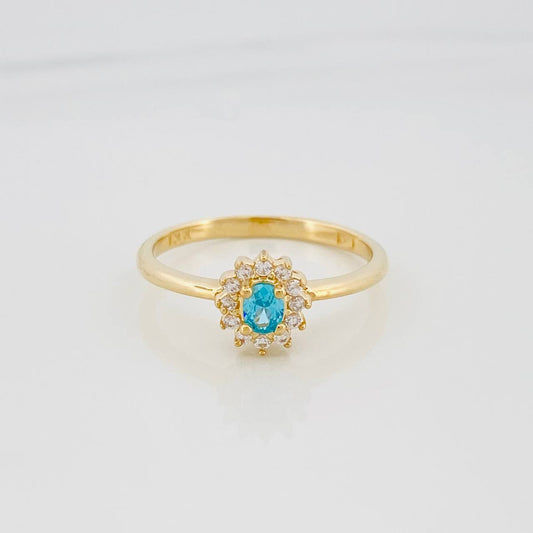 Anillo Solitario Flor 2.65 g / T7 1/4 Oro Amarillo 18K