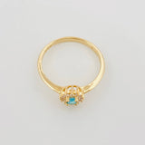 Anillo Solitario Flor 2.65 g / T7 1/4 Oro Amarillo 18K