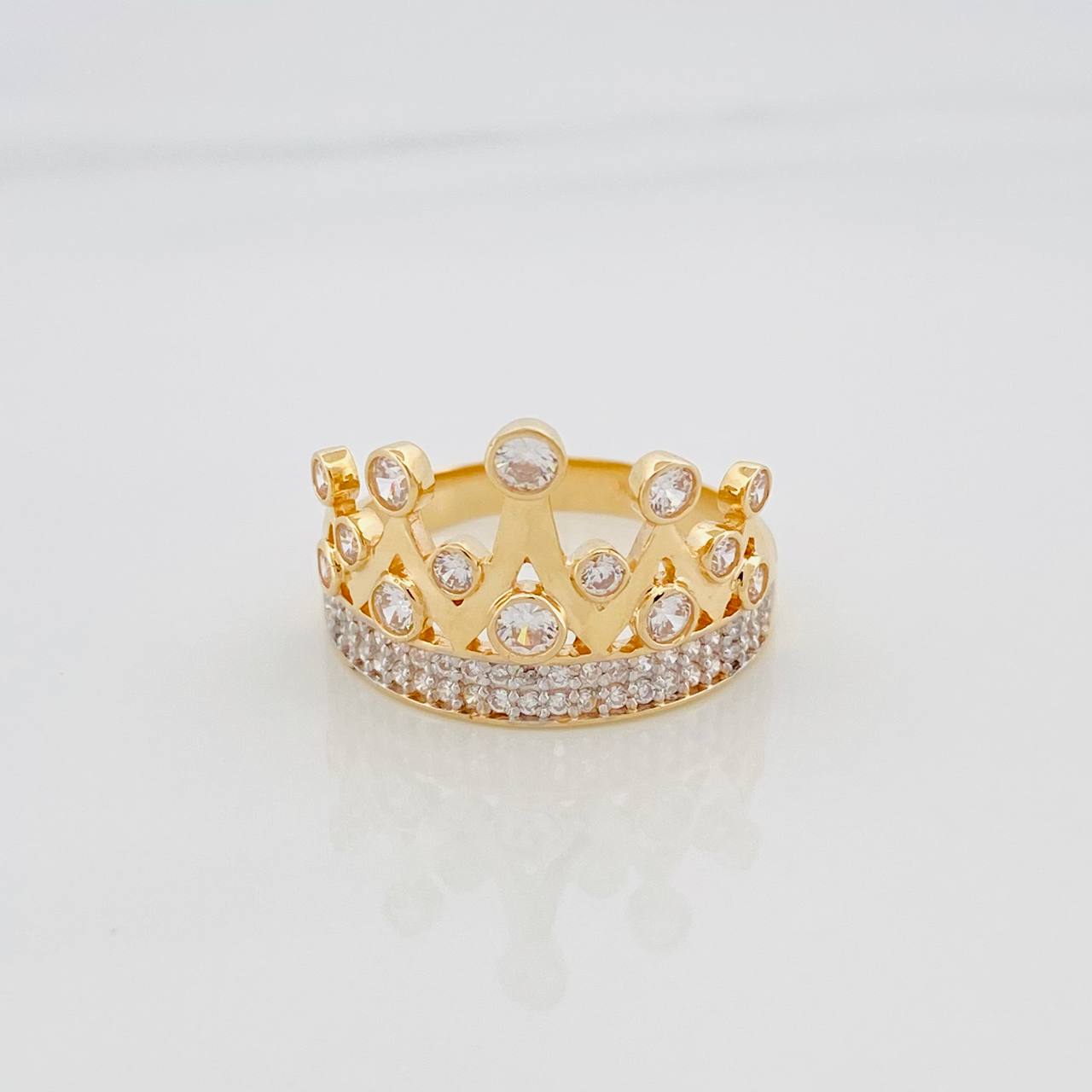 Tiara Ring 3.3 g / T7 1/4 Two-Tone Yellow and White Gold 18K