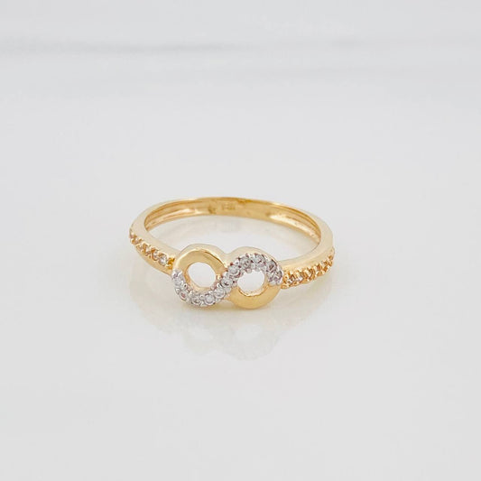 Anillo Infinito 1.8 g / T5 3/4 Dos Oros Amarillo Blanco 18K