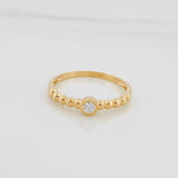 Anillo Solitario Bisel Esfera 1.8 g / T7 Oro Amarillo 18K