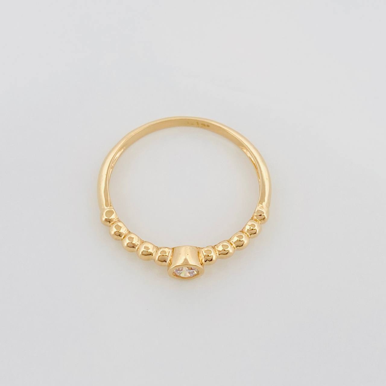 Anillo Solitario Bisel Esfera 1.8 g / T7 Oro Amarillo 18K