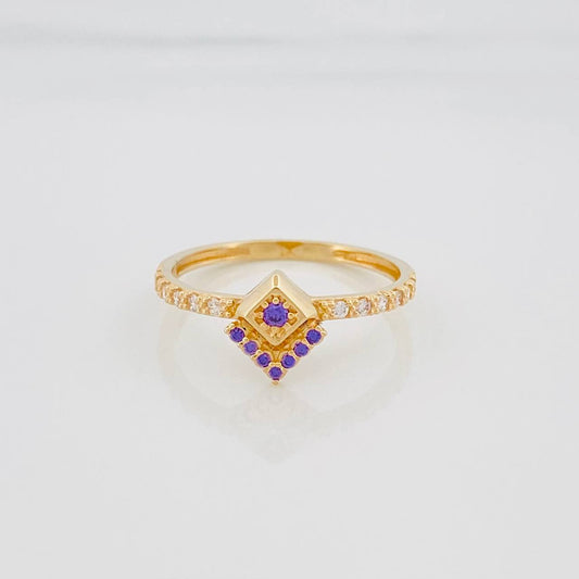 Anillo Solitario Rombo 1.75 g / T6 3/4 Oro Amarillo 18K