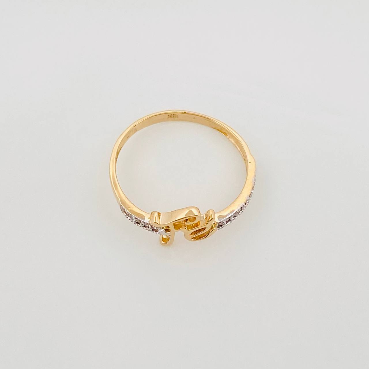 Anillo Fe 1.6 g / T6 3/4 Dos Oros Amarillo Blanco 18K