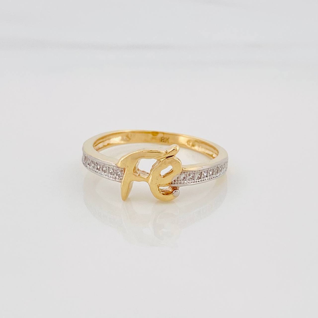Faith Ring 2.2 g / Size 6 1/2 Two-Tone Yellow and White Gold 18K
