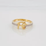Faith Ring 2.35 g / Size 6 1/2 Two-Tone Yellow and White Gold 18K
