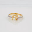Faith Ring 2.2 g / Size 6 1/2 Two-Tone Yellow and White Gold 18K