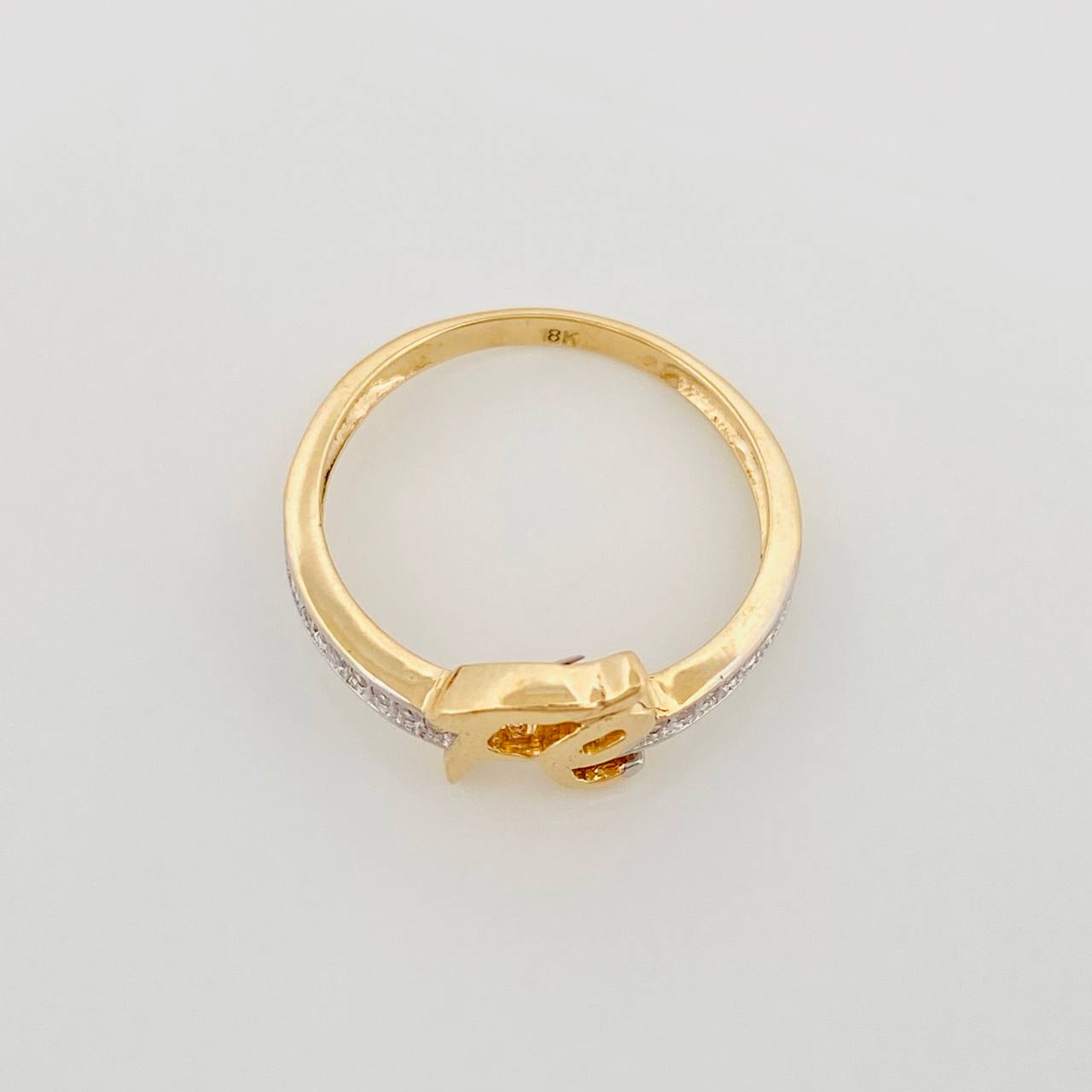 Faith Ring 2.35 g / Size 6 1/2 Two-Tone Yellow and White Gold 18K