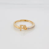 Anillo Fe 1.8 g / T6 Dos Oros Amarillo Blanco 18K