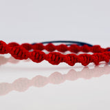 Pulsera Tejida Tricolor Herraje Balon Oro Amarillo 18K