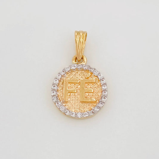 Pendant Faith 1.35 g / 3/4 in Two-Tone Yellow White Gold 18K