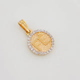 Dije Fe 1.35 g / 3/4 in Dos Oros Amarillo Blanco 18K