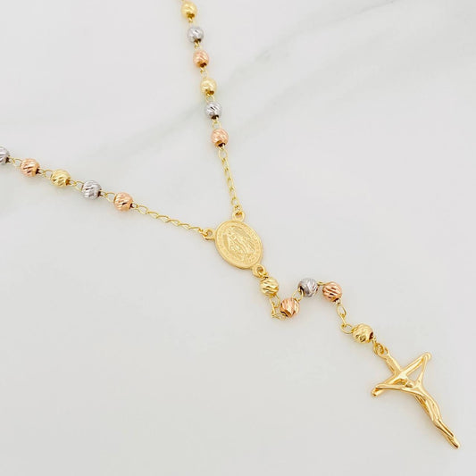 Rosario Virgen Milagrosa 10.6 g / 23 1/2 in / 1.3 mm Tres Oros 18K