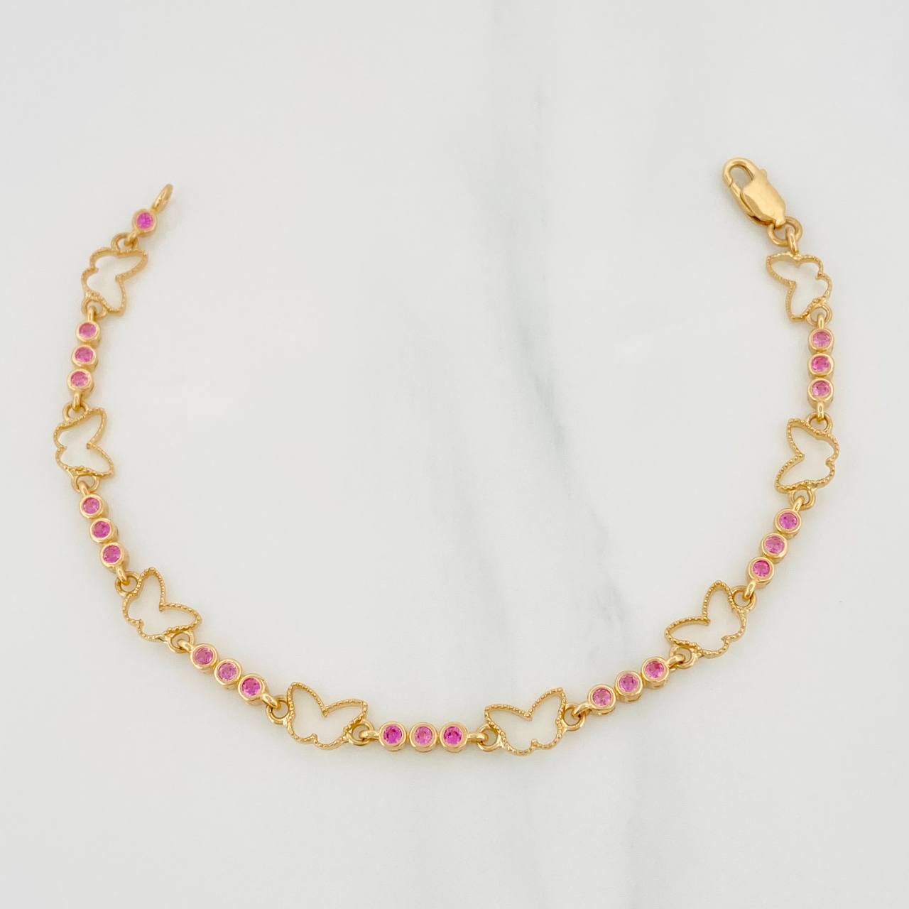 Tennis Bracelet Butterfly 5.15g / 6 3/4 in / 2.6mm Yellow Gold 18K
