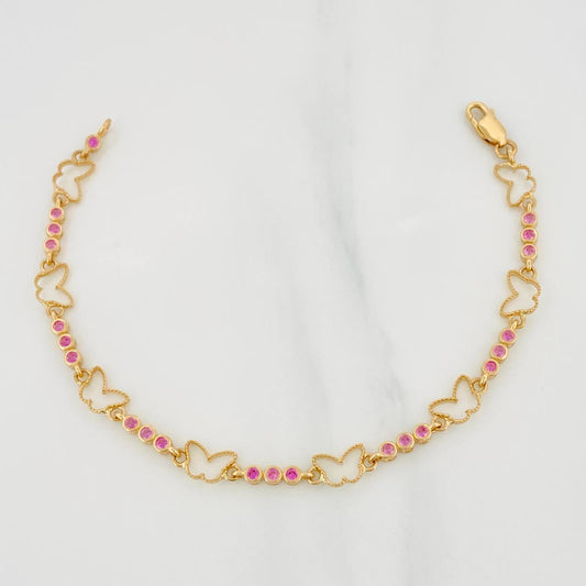 Tennis Bracelet Butterfly 5.15g / 6 3/4 in / 2.6mm Yellow Gold 18K