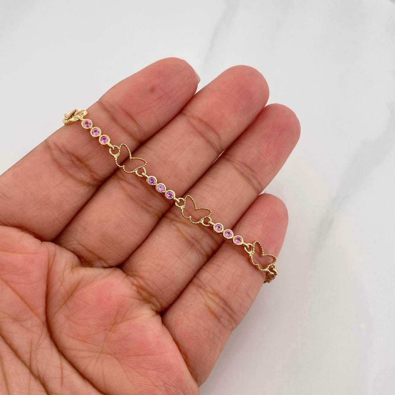 Tennis Bracelet Butterfly 5.15g / 6 3/4 in / 2.6mm Yellow Gold 18K