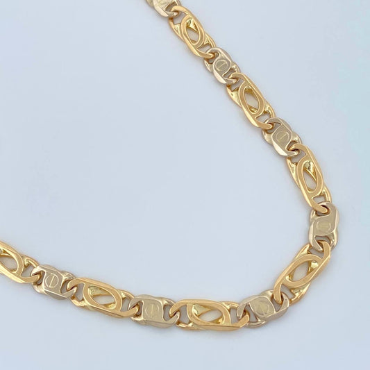 Cadena Garibaldi Atornillado 53.75gr / 24 1/2 in / 5.8mm Dos Oros Amarillo Blanco +3 18K $